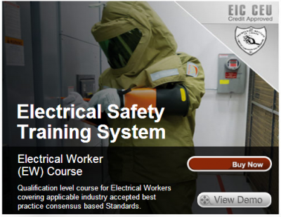 Screenshot from online electrical safety training course