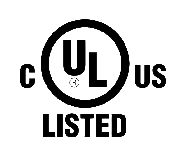 cUL standards compliance mark UL Listed certification mark: circle with 'UL' inside, flanked by 'C' and 'US', with 'LISTED' beneath it, indicating safety certification for products in Canada and the US.